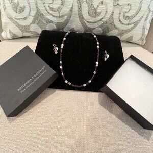 "Rare" Silpada Garnet Necklace & Earrings Sterling Silver 925